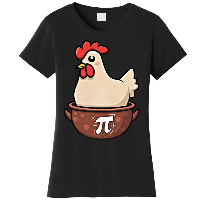 Chicken Pot Pi Funny Pie Day Cartoon Chicken Pot Pi Great Gift Women's T-Shirt