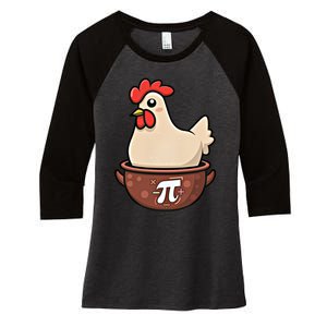 Chicken Pot Pi Funny Pie Day Cartoon Chicken Pot Pi Great Gift Women's Tri-Blend 3/4-Sleeve Raglan Shirt