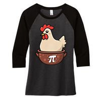 Chicken Pot Pi Funny Pie Day Cartoon Chicken Pot Pi Great Gift Women's Tri-Blend 3/4-Sleeve Raglan Shirt