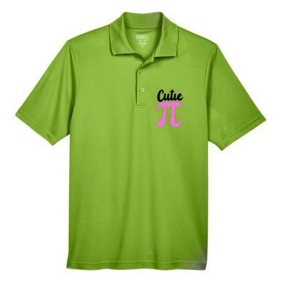 Cutie Pi Pi Day Heart Men's Origin Performance Pique Polo