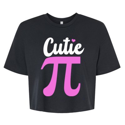 Cutie Pi Pi Day Heart Bella+Canvas Jersey Crop Tee