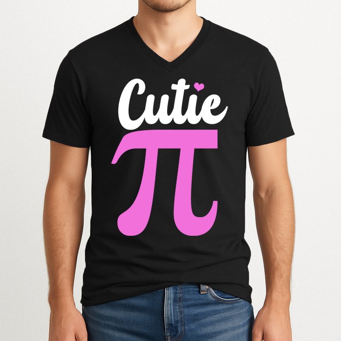 Cutie Pi Pi Day Heart V-Neck T-Shirt