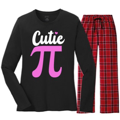 Cutie Pi Pi Day Heart Women's Long Sleeve Flannel Pajama Set 