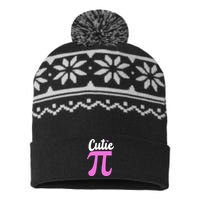 Cutie Pi Pi Day Heart USA-Made Snowflake Beanie