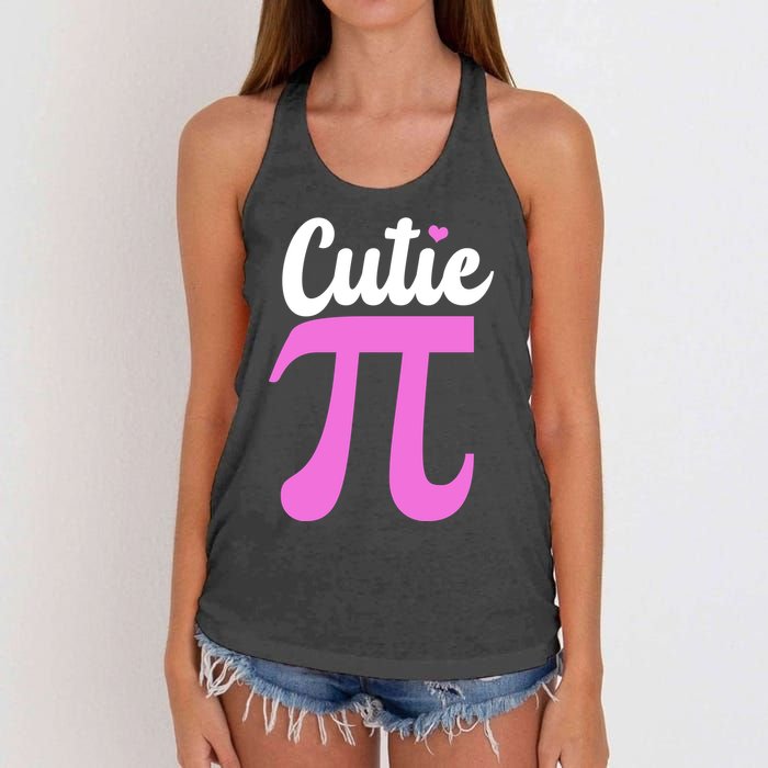 Cutie Pi Pi Day Heart Women's Knotted Racerback Tank