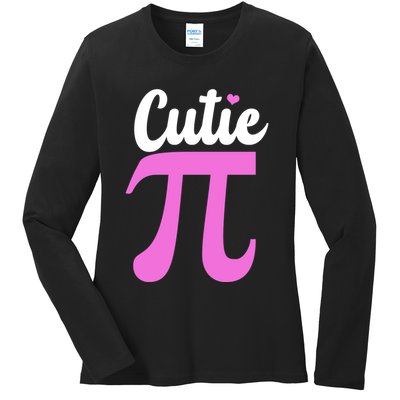 Cutie Pi Pi Day Heart Ladies Long Sleeve Shirt