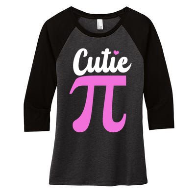 Cutie Pi Pi Day Heart Women's Tri-Blend 3/4-Sleeve Raglan Shirt