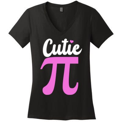 Cutie Pi Pi Day Heart Women's V-Neck T-Shirt