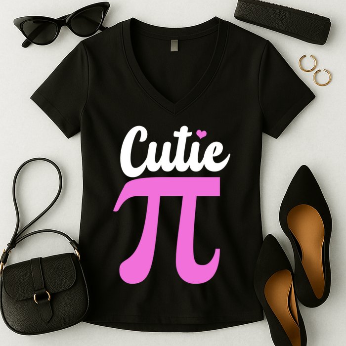 Cutie Pi Pi Day Heart Women's V-Neck T-Shirt