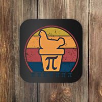 Chicken Pot Pi Retro Vintage Funny Math Chicken Pot Pie Cool Gift Coaster