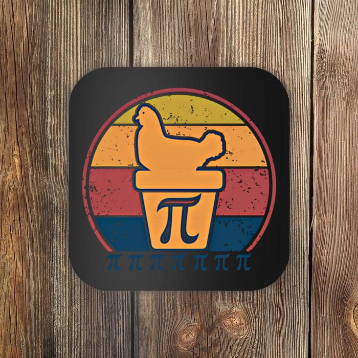 Chicken Pot Pi Retro Vintage Funny Math Chicken Pot Pie Cool Gift Coaster