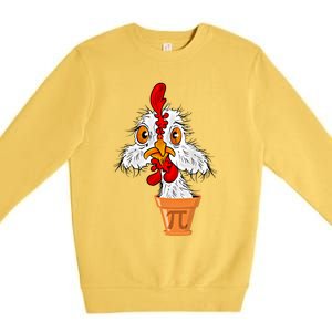 Chicken Pot Pi (Pie) Funny 3 14 Pi Day Pun Math And Science Great Gift Premium Crewneck Sweatshirt