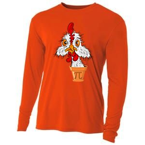 Chicken Pot Pi (Pie) Funny 3 14 Pi Day Pun Math And Science Great Gift Cooling Performance Long Sleeve Crew