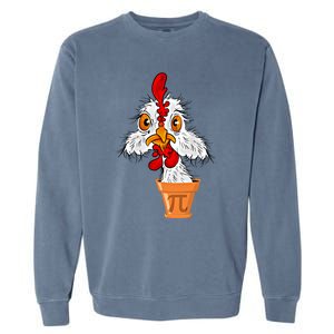 Chicken Pot Pi (Pie) Funny 3 14 Pi Day Pun Math And Science Great Gift Garment-Dyed Sweatshirt