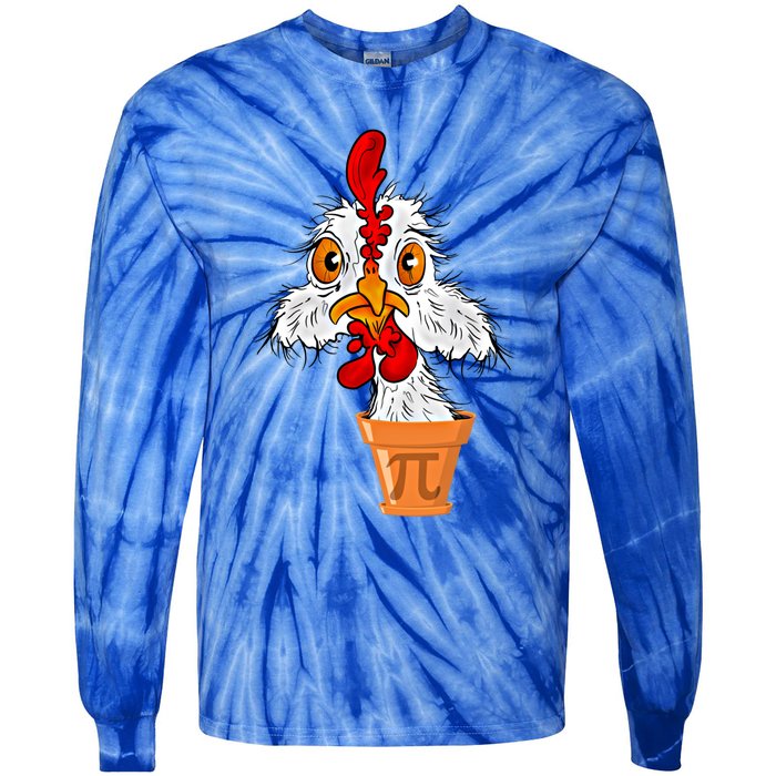 Chicken Pot Pi (Pie) Funny 3 14 Pi Day Pun Math And Science Great Gift Tie-Dye Long Sleeve Shirt