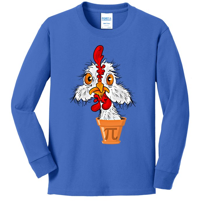 Chicken Pot Pi (Pie) Funny 3 14 Pi Day Pun Math And Science Great Gift Kids Long Sleeve Shirt