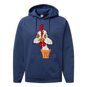 Chicken Pot Pi (Pie) Funny 3 14 Pi Day Pun Math And Science Great Gift Performance Fleece Hoodie