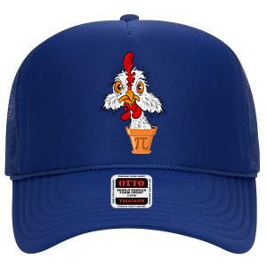 Chicken Pot Pi (Pie) Funny 3 14 Pi Day Pun Math And Science Great Gift High Crown Mesh Back Trucker Hat