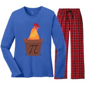 Chicken Pot Pie Pi Funny Math Cooking Gift Women's Long Sleeve Flannel Pajama Set 