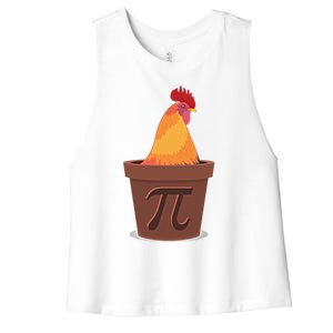 Chicken Pot Pie Pi Funny Math Cooking Gift Women's Racerback Cropped Tank