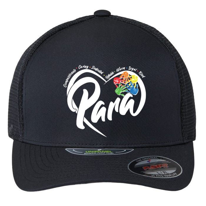 Cute Para Paraprofessional Teacher Heart Flexfit Unipanel Trucker Cap