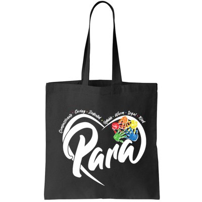 Cute Para Paraprofessional Teacher Heart Bag