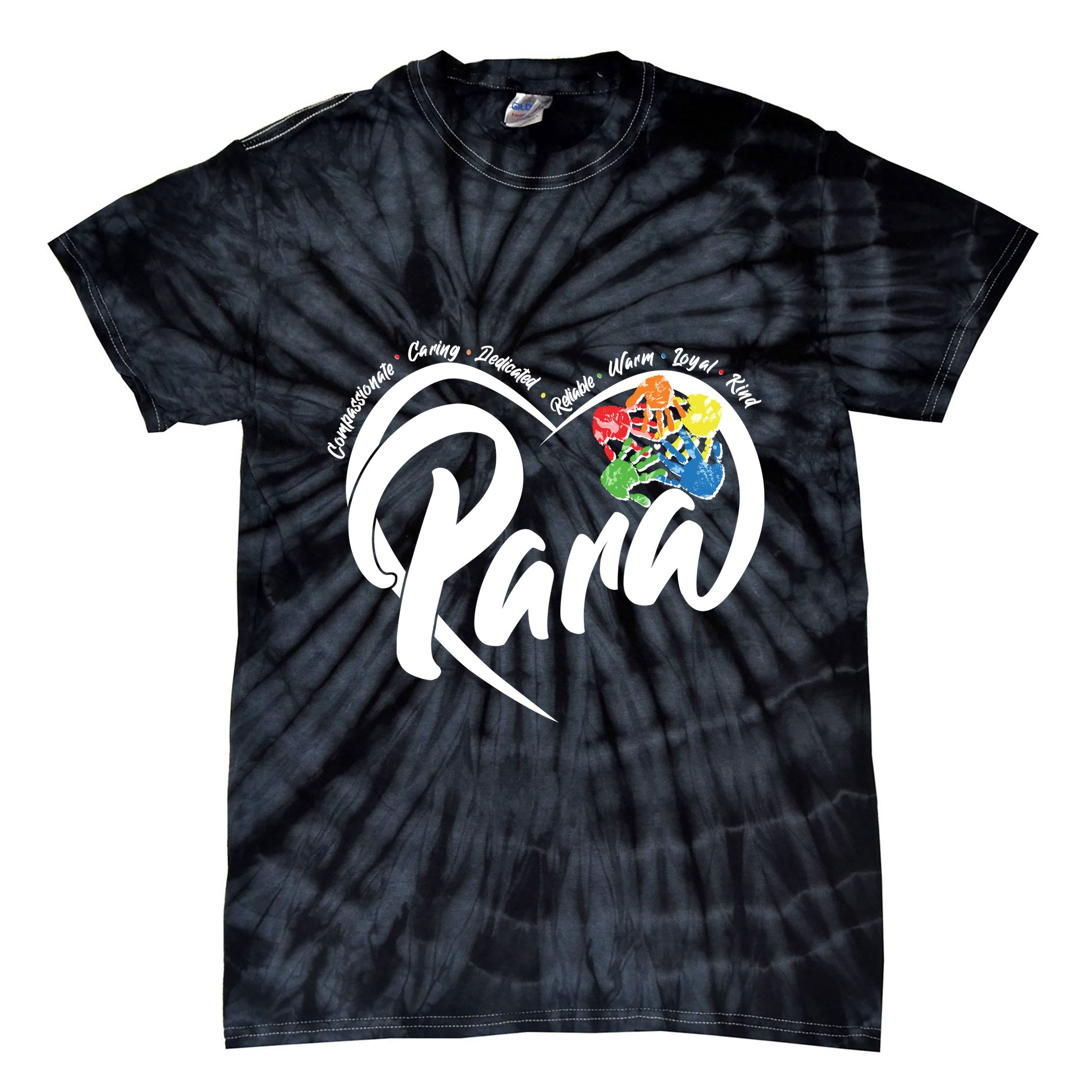 Cute Para Paraprofessional Teacher Heart Tie-Dye T-Shirt