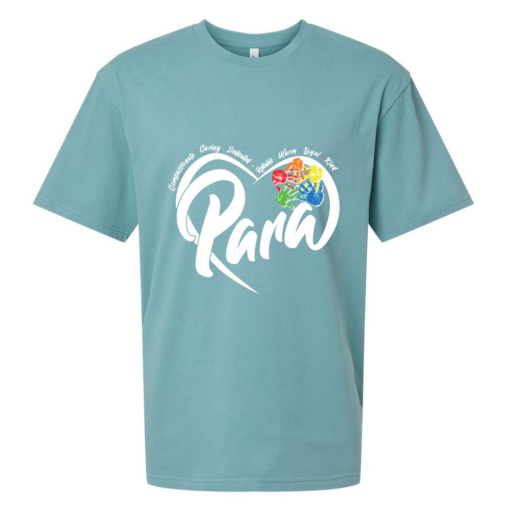 Cute Para Paraprofessional Teacher Heart Sueded Cloud Jersey T-Shirt