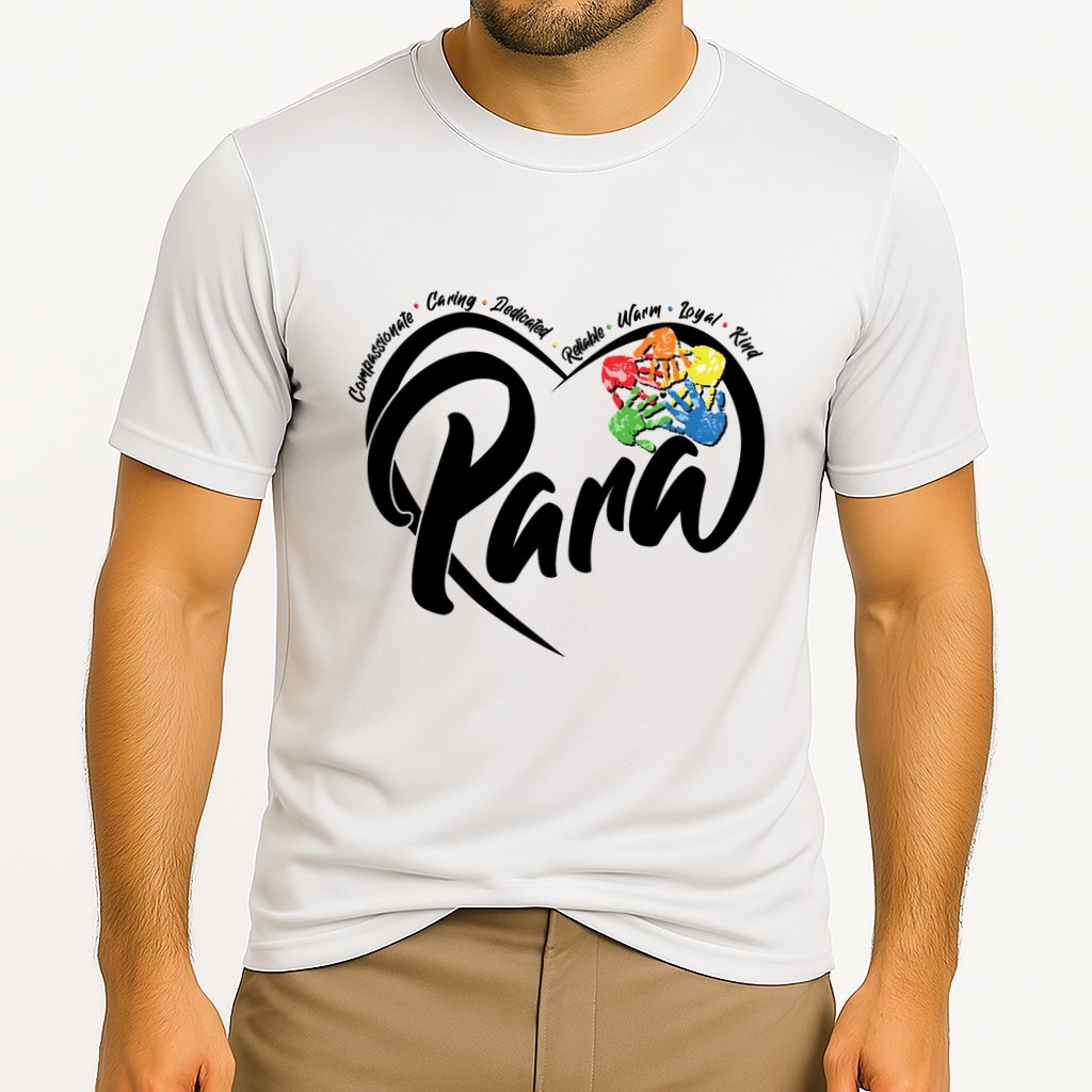 Cute Para Paraprofessional Teacher Heart Performance Shirt