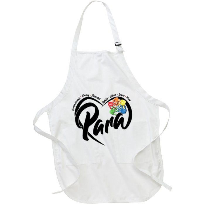 Cute Para Paraprofessional Teacher Heart Apron