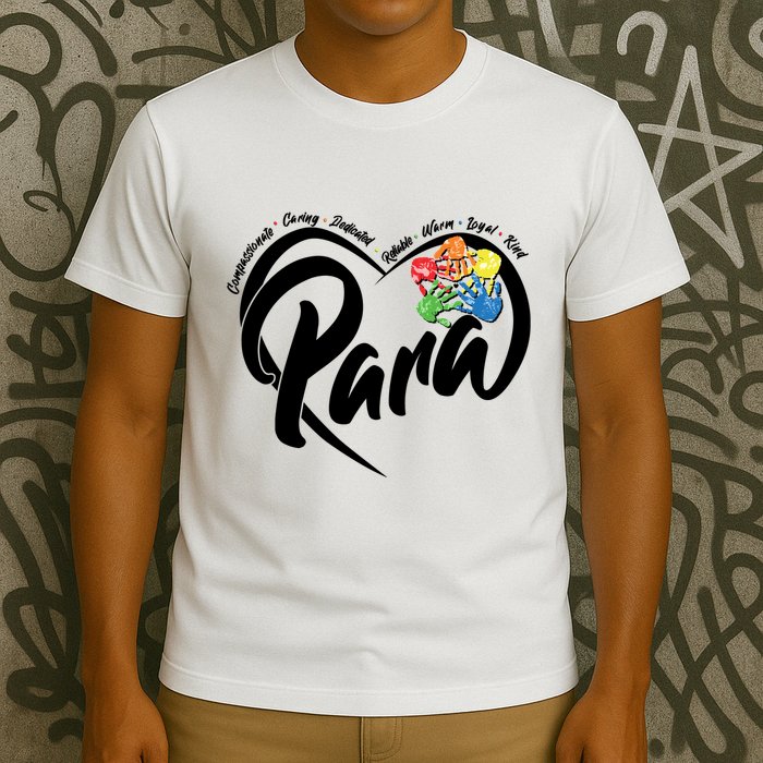 Cute Para Paraprofessional Teacher Heart T-Shirt
