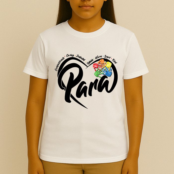 Cute Para Paraprofessional Teacher Heart T-Shirt