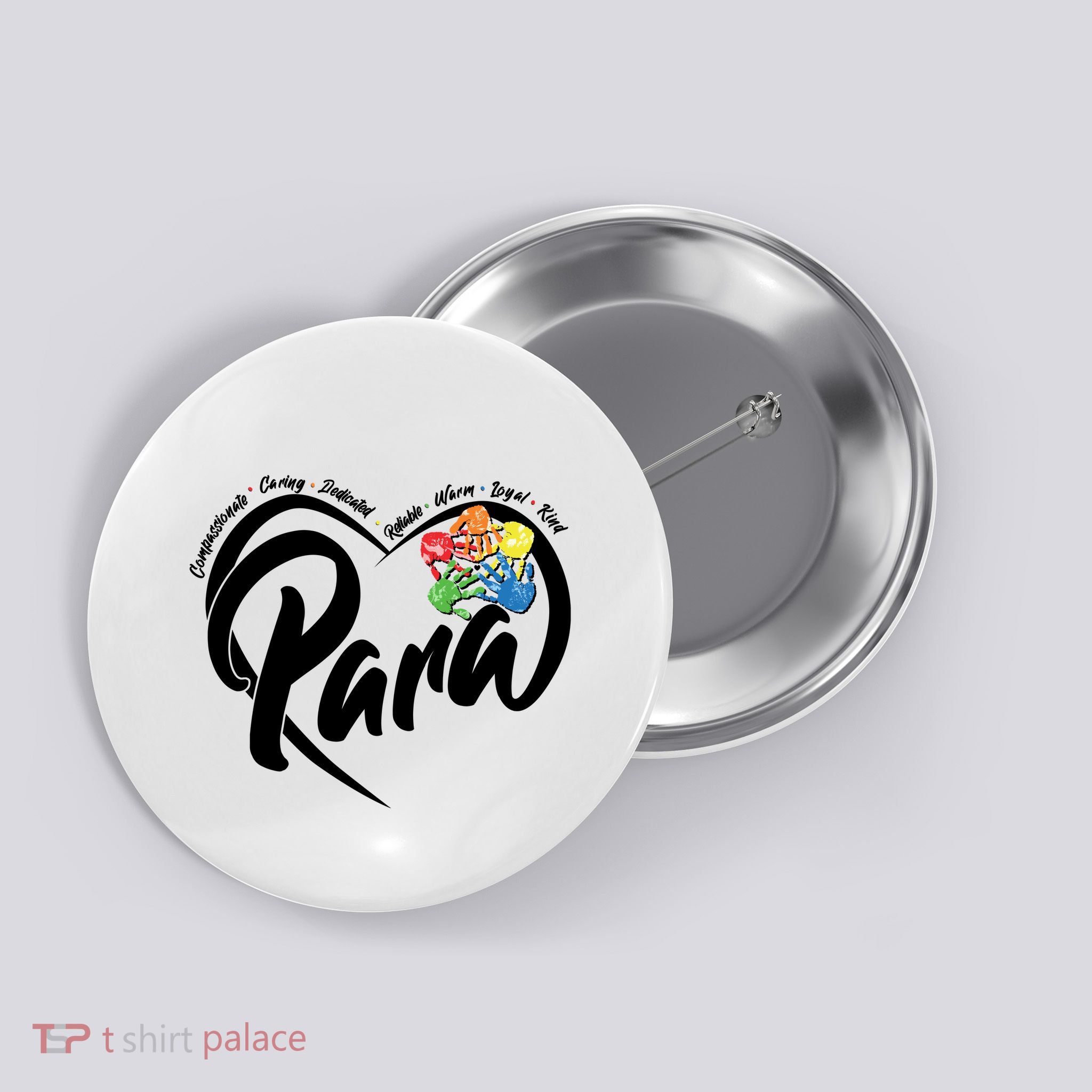 Cute Para Paraprofessional Teacher Heart Button
