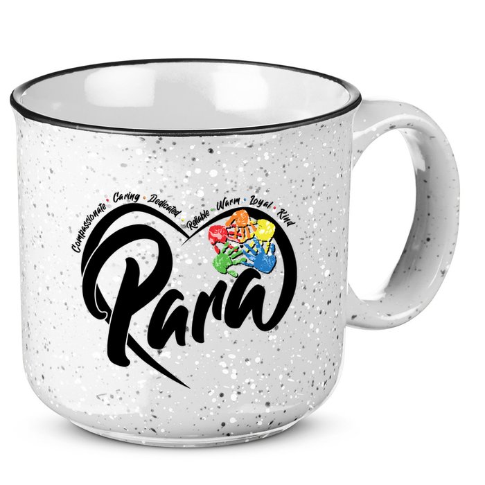 Cute Para Paraprofessional Teacher Heart 15oz Campfire Ceramic Mug
