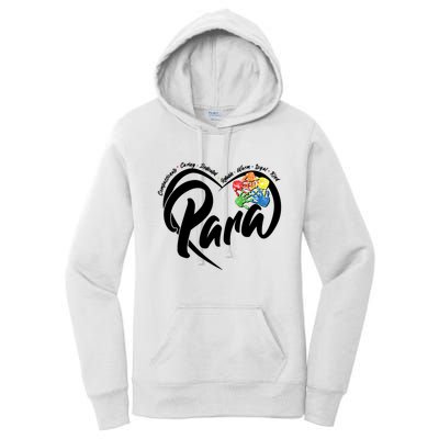 Cute Para Paraprofessional Teacher Heart Women's Pullover Hoodie