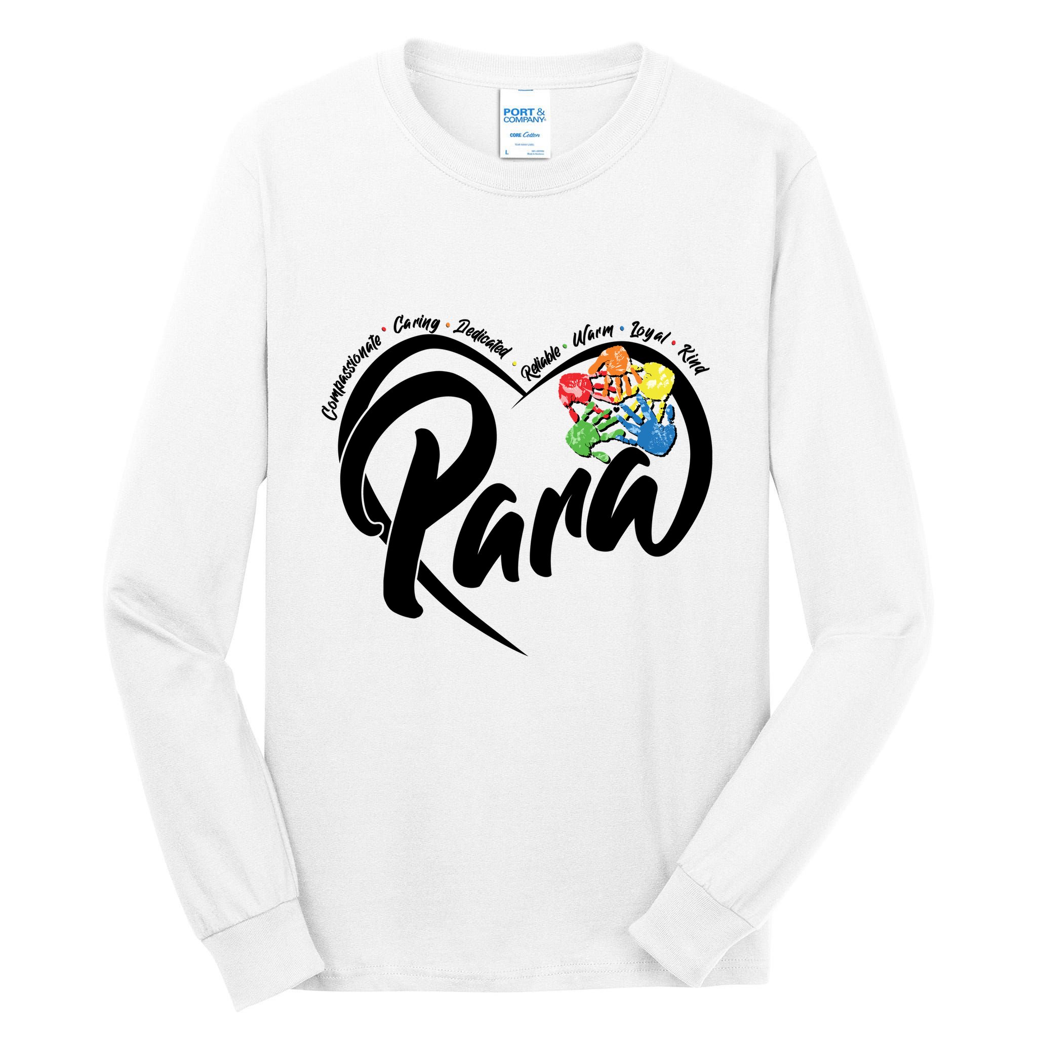 Cute Para Paraprofessional Teacher Heart Tall Long Sleeve T-Shirt