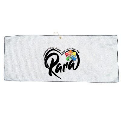 Cute Para Paraprofessional Teacher Heart Large Microfiber Waffle Golf Towel
