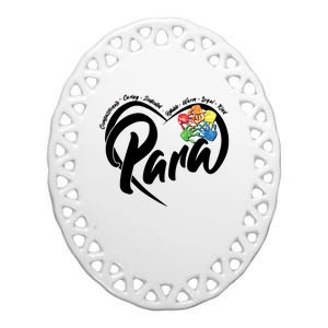 Cute Para Paraprofessional Teacher Heart Ceramic Oval Ornament