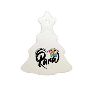 Cute Para Paraprofessional Teacher Heart Ceramic Tree Ornament