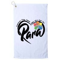 Cute Para Paraprofessional Teacher Heart Golf Towel