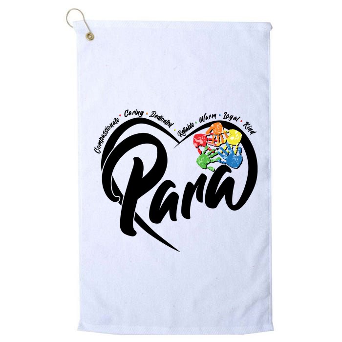 Cute Para Paraprofessional Teacher Heart Golf Towel