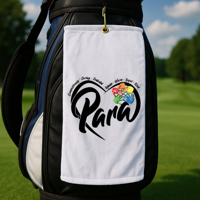 Cute Para Paraprofessional Teacher Heart Golf Towel