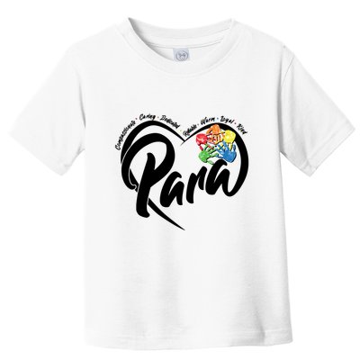 Cute Para Paraprofessional Teacher Heart Toddler T-Shirt