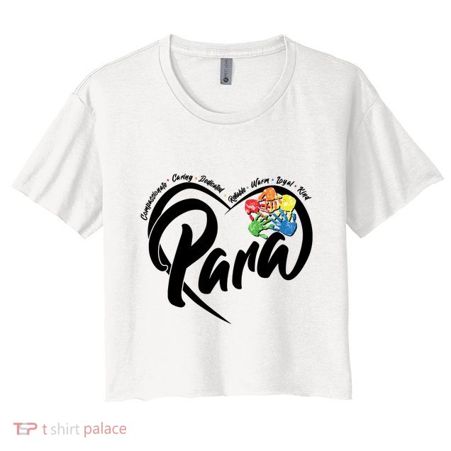 Cute Para Paraprofessional Teacher Heart Crop Top