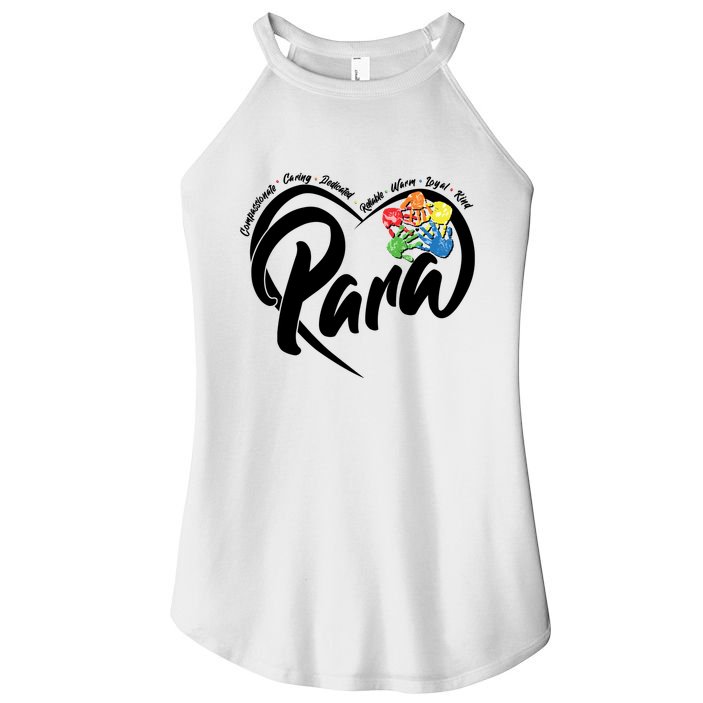Cute Para Paraprofessional Teacher Heart Women's Perfect Tri Rocker Tank