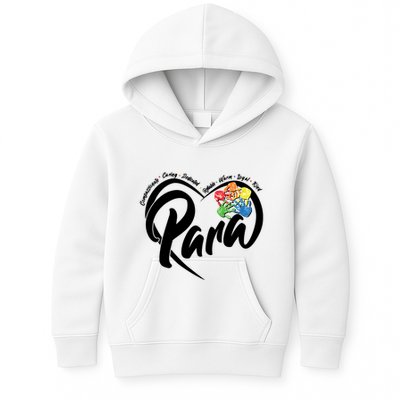 Cute Para Paraprofessional Teacher Heart Kids Hoodie