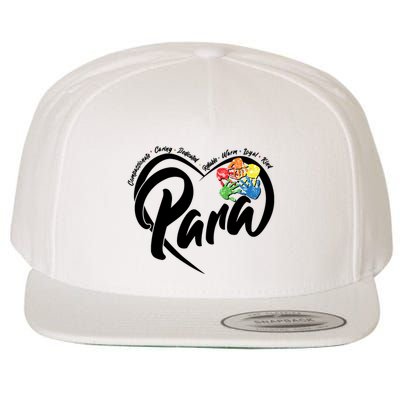 Cute Para Paraprofessional Teacher Heart Wool Snapback Cap