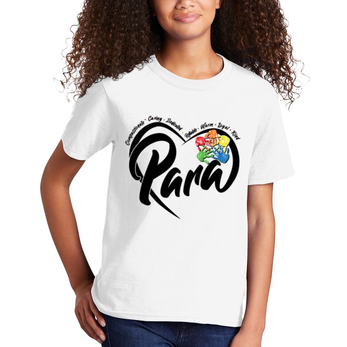 Cute Para Paraprofessional Teacher Heart Kids T-Shirt