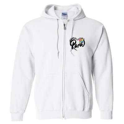Cute Para Paraprofessional Teacher Heart Full Zip Hoodie