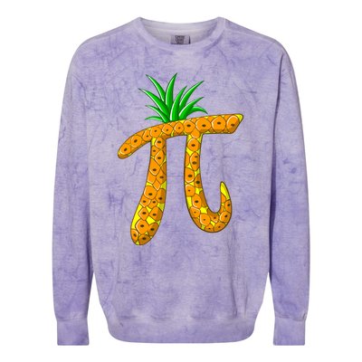 Cool Pi Pineapple Day Funny Mathematics Professor Fruit Gift Colorblast Crewneck Sweatshirt